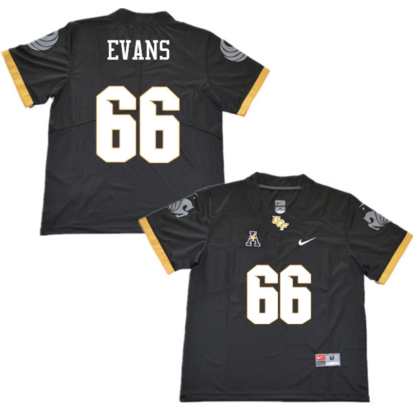 Men #66 Aaron Evans UCF Knights College Football Jerseys Sale-Black